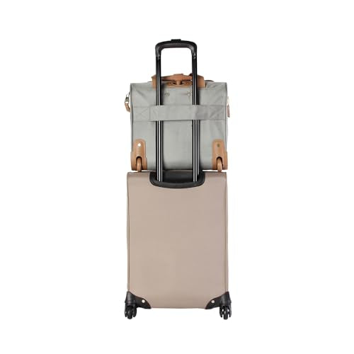 Steve Madden Designer 15 Inch Carry on Suitcase- Small Weekender Overnight Business Travel Luggage- Lightweight 2- Rolling Spinner Wheels Under Seat Bag for Women (Harlo Gray) - color: Harlo Gray