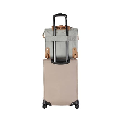 Steve Madden Designer 15 Inch Carry on Suitcase- Small Weekender Overnight Business Travel Luggage- Lightweight 2- Rolling Spinner Wheels Under Seat Bag for Women (Harlo Gray) - color: Harlo Gray