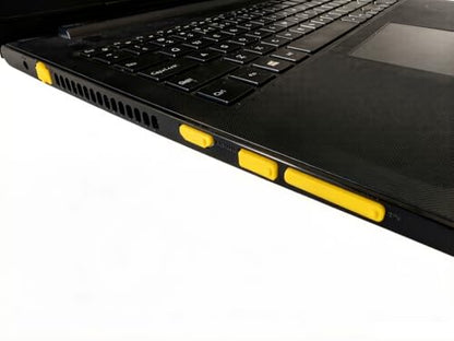 2-Pack 16-in-1 Silicone Dust Plugs for Laptop USB-C HDMI SD and More Yellow | Soft silicone protects USB-C, HDMI, SD, Ethernet, 3.5mm ports from dust. Snug fit, non-scratch. 2 complete sets, Yellow - color: Yellow