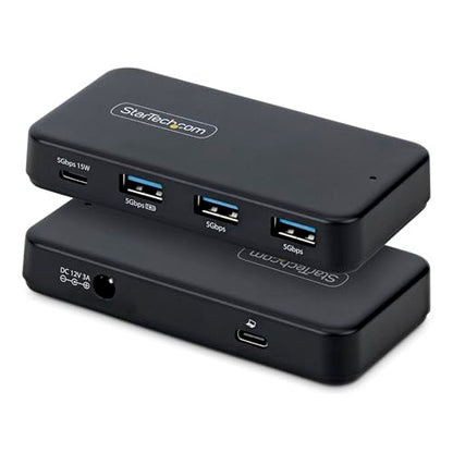 StarTech 4-Port USB-C & USB-A Hub, 5Gbps, 36W, NA (311NA-USB-HUB) | 1x USB-C, 3x USB-A with 1x BC 1.2, Self-powered 36W adapter, 15W USB-C PD plus 7.5W BC 1.2 charging, MacBook Windows
