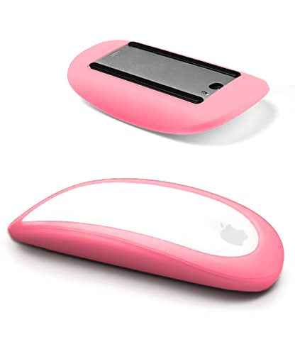 Magic Mouse Silicone Case Cover for Apple Magic Mouse 1 & 2, Pink | Soft ultra-thin silicone skin, dust-resistant, shock-absorbing, anti-scratch, easy to install - color: 1-pink
