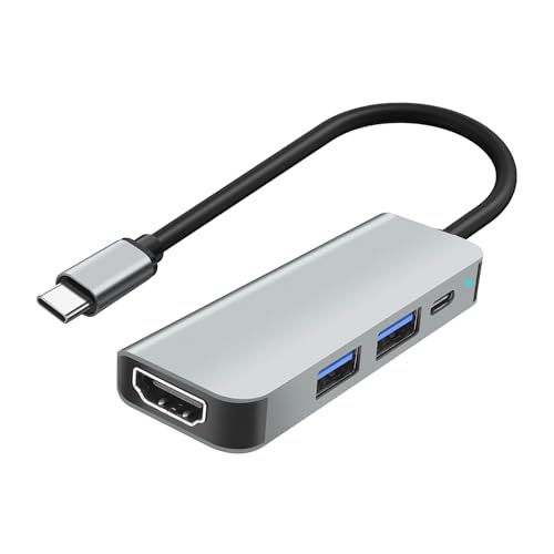 MEIRIYFA USB C 3.0 Hub 4 in 1 Multiport Adapter with 4K HDTV, 100W PD Port | with 2*USB 3.0 5Gbps Port, USB 3.0 4 Port Splitter Expander for PC, Desktop, Laptop, Flash Drive, Keyboards