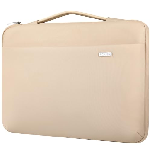 LANDICI 360°Laptop Sleeve Case 15.6 16 Inch Compatible with MacBook Pro 16 M1/M2/M3/M4 2019-2025, 15.6-16” Hp Dell Lenovo Acer Asus, Waterproof Computer Bag Cover with Handle, Apricot - color: Apricot, size: 15.6-16 inch