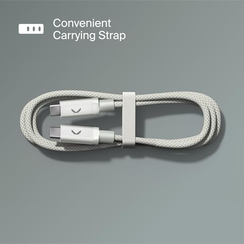 Clemm USB C to USB C Cable 100W 6.5ft, USB 3.2 Fast Charging Nylon Braided, Data Transfer & Video Output, Compatible with iPhone 17/16/15, Samsung Galaxy S25/S24, iPad Pro, MacBook Pro, Light Gray - color: Light Gray, size: 6.5ft, style: USB-C to USB-C