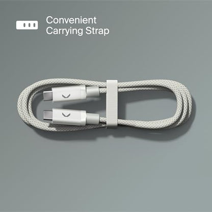 Clemm USB C to USB C Cable 100W 6.5ft, USB 3.2 Fast Charging Nylon Braided, Data Transfer & Video Output, Compatible with iPhone 17/16/15, Samsung Galaxy S25/S24, iPad Pro, MacBook Pro, Light Gray - color: Light Gray, size: 6.5ft, style: USB-C to USB-C