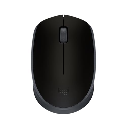 Logitech M170 Compact Ambidextrous 2.4 GHz Wireless Mouse - Black | Ambidextrous mouse with 2.4 GHz USB-A Nano Receiver, Optical Tracking, 12-Months Battery Life, PC, Mac, Laptop compatible - color: Black