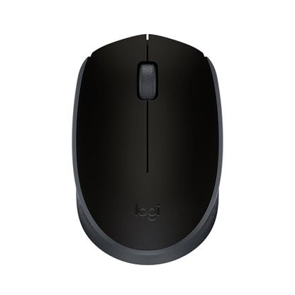 Logitech M170 Compact Ambidextrous 2.4 GHz Wireless Mouse - Black | Ambidextrous mouse with 2.4 GHz USB-A Nano Receiver, Optical Tracking, 12-Months Battery Life, PC, Mac, Laptop compatible - color: Black