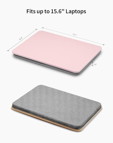 ZEAPTAC Portable Lap Laptop Desk with Pillow Cushion, Fits up to 15.6 inch Laptop, Lap Stand for Bed & Couch & Carpet, Book Tablet/Drawing Board/Computer Laptop Stand - Pink - color: Pink