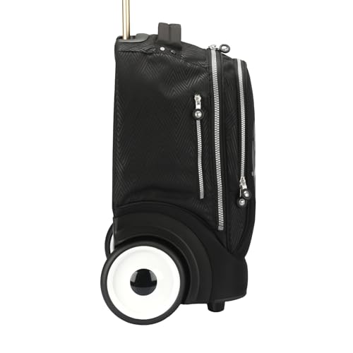 Rolling Laptop Bag with Quiet Wheels for 15.6 Inch Laptop, 6inch Large Wheel Roller Bag, Backpack with Wheels, Wheeled Computer Bag (T5- Football) - color: T5- Football