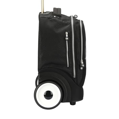 Rolling Laptop Bag with Quiet Wheels for 15.6 Inch Laptop, 6inch Large Wheel Roller Bag, Backpack with Wheels, Wheeled Computer Bag (T5- Football) - color: T5- Football