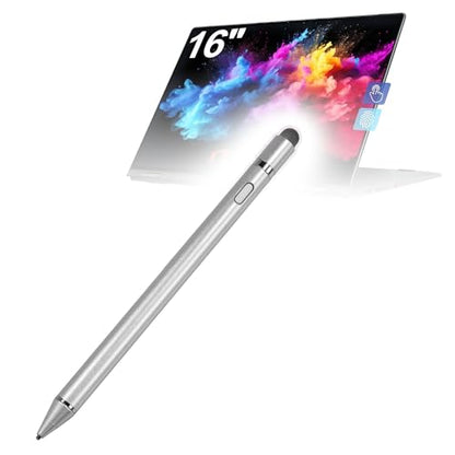 BoxWave Stylus Pen Compatible with Jumper J1 Convertible Laptop (16 in) - AccuPoint Active Stylus, Electronic Stylus with Ultra Fine Tip - Metallic Silver