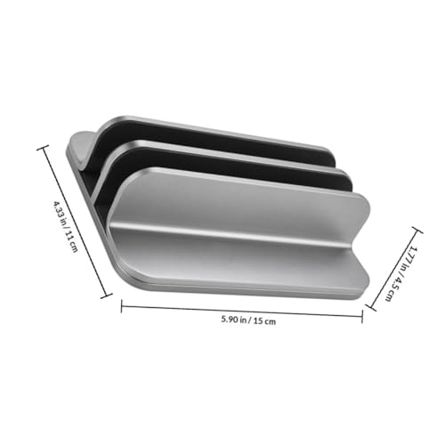 VANZACK Dual-Slot Aluminum Alloy Vertical Laptop Stand and Tablet Holder, Vertical Support Base for Desk, Compatible with Laptops and Tablets, Cooling and Space-Saving Design for Office