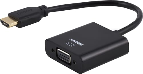 PHILIPS HDMI to VGA Adapter 8 Pack, Male to Female, Compatible for Computer, Desktop, Laptop, PC, Monitor, Projector, HDTV, Chromebook, Roku, VGA Cable Required, Black, SWV3993B/37 - size: 8 Pack, style: HDMI to VGA
