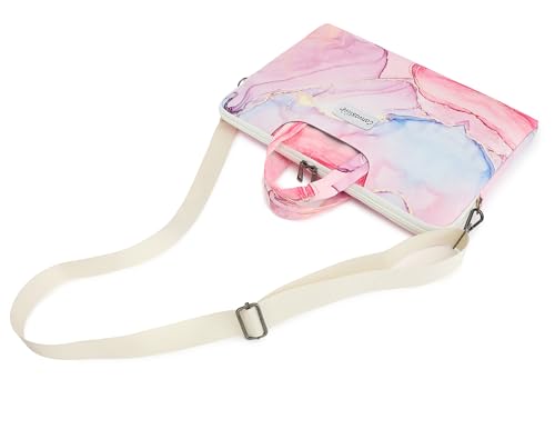 Water Resistant Laptop Shoulder Sleeve Case Bag for MacBook Pro 16 inch and 15.6 inch and 16 inch laptop (Pink Marble) - color: Pink Marble