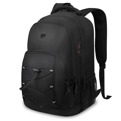 Goloni Travel Backpack, 17 Inch Laptop Backpack for Men Women, Business Backpack with Luggage Strap,Black - color: Black