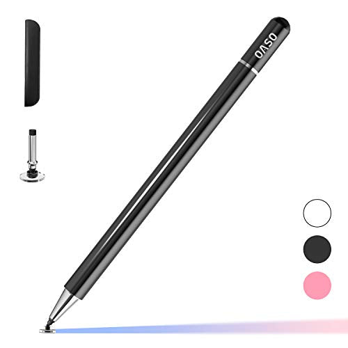 Pen for Tablet, Capacitive Disc Tip Stylus Pencil & Magnetic Cap Compatible with All Touch Screens, Pens for Apple iPad pro/5/6/7/8th/iPhone, Samsung Galaxy Tab A7/S7, Chromebook, Touch Pad (Black) - color: BLACK