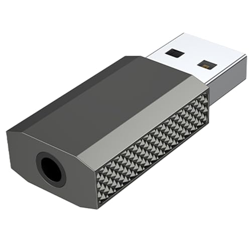 Plug and Play USB to 3.5mm TRRS Sound Adapters External Sound Card Suitable for Notebook Laptop Headphones Speakers - color: Grey