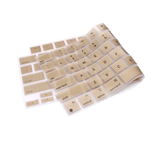 Se7enline Compatible with MacBook Keyboard Cover Skin for Mac Neo & Air 13/15 & Pro 14/16 inch (M5 M4 M3 M2 M1 A18 Pro) 2026/2025/2024/2023/2022/2021 Silicone Waterproof Dustproof Durable,Gold - color: Gold