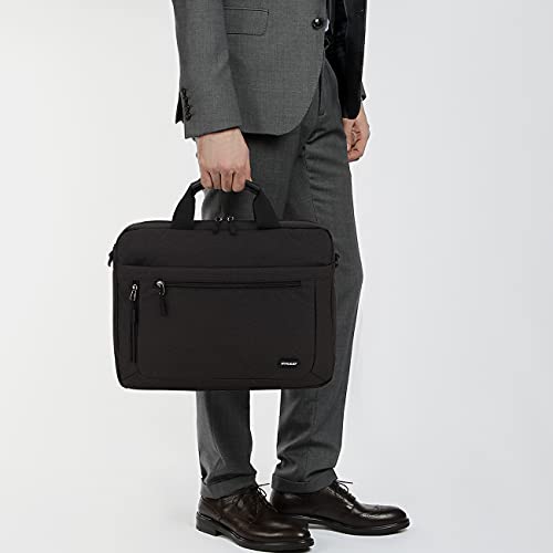 RAVUO 17inch Laptop Bag, Mens Water Resistant Shoulder Messenger Bag Computer Carrying Case Business Briefcase with Organizer Pocket | Water Resistant - color: 17inch-black