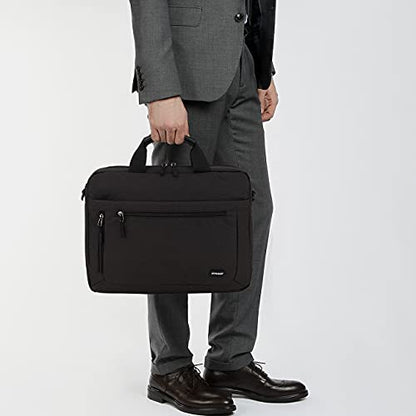 RAVUO 17inch Laptop Bag, Mens Water Resistant Shoulder Messenger Bag Computer Carrying Case Business Briefcase with Organizer Pocket | Water Resistant - color: 17inch-black