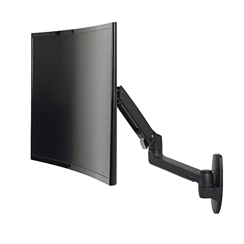 Ergotron – LX Single Monitor Arm, VESA Wall Mount – for Monitors Up to 34 Inches, 7 to 25 lbs – Matte Black - color: Matte Black