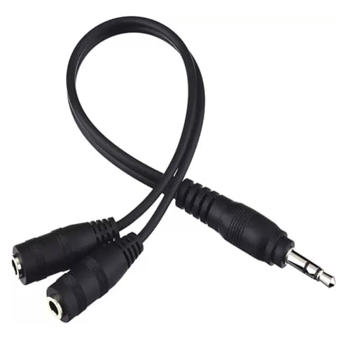 ienza Headphone Splitter for 2 Headphones/Aux Splitter 1 in 2 Out / 1 Audio Jack to 2 Speakers or Headphones (3.5mm TRS Male to 2 3.5mm TRS Female) | 3.5mm Headphone Jack Splitter for 2 Headphones Aux Cord 2-Way Dual / Double
