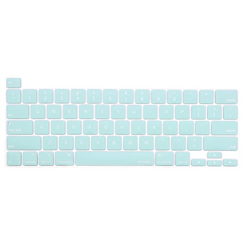MOSISO Keyboard Cover Compatible with MacBook Pro 13 inch M2 M1 | 2023-2020 A2338 A2289 A2251&Compatible with MacBook Pro 16 2020 2019 A2141 Touch ID, Protective Silicone Skin, Water Cyan - color: Water Cyan