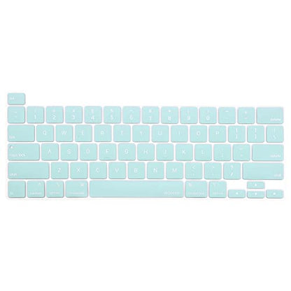 MOSISO Keyboard Cover Compatible with MacBook Pro 13 inch M2 M1 | 2023-2020 A2338 A2289 A2251&Compatible with MacBook Pro 16 2020 2019 A2141 Touch ID, Protective Silicone Skin, Water Cyan - color: Water Cyan