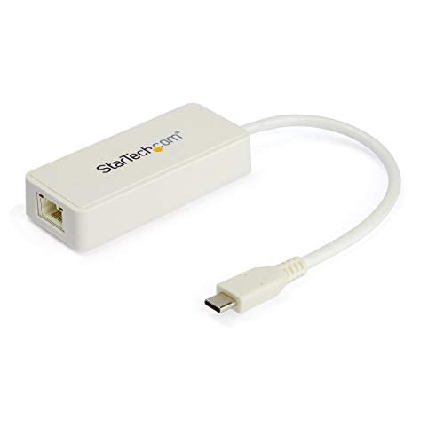 StarTech.com USB C to Gigabit Ethernet Adapter w/USB A Port - White 1Gbps NIC USB 3.0/USB 3.1 Type C Network Adapter - 1GbE USB-C RJ45/LAN TB3 Compatible Windows MacBook Pro Chromebook (US1GC301AUW) | White 1Gbps NIC USB 3.0/USB 3.1 Type C Network Adapter