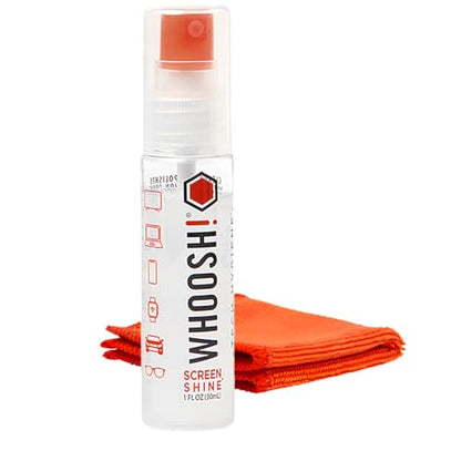 Whoosh Screen Shine Go Refillable Screen Cleaner Kit, 1 fl oz | TSA Approved for Travel, Streak Free Finish, For MacBook, Phone and Eyeglasses, Microfiber Cloth Included - size: 1 fl oz (Pack of 1)