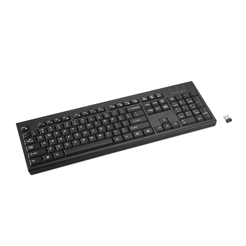 Kensington KB270 EQ Wireless Rechargeable Keyboard, Full-Size, Spill-Proof, 2.4GHz & Bluetooth 5.0 Connection, Compatible with Windows and MacOS (K75558NA) | Full-size, spill-proof, 2.4GHz and Bluetooth 5.0 connection, compatible with Windows and macOS -