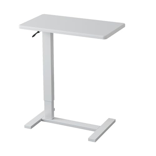 Overbed Bedside Table with Wheels Hospital Bedside Desk,White | Adjustable Hospital & Home Use Bed Table Rolling Laptop Table Mobile Standing Desk Rolling Computer Cart Over Bed Tray Table - color: White1, size: 27.6 inches