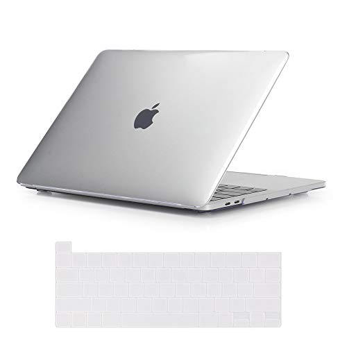 Se7enline Compatible with MacBook Pro 13 Case Crystal Hard Laptop Cover 2024/2023/2022/2021/2020 for Mac Pro 13-inch Model M1/M2 A2338/A2251/A2289 with Touch Bar&Keyboard Skin, Transparent/Clear | Hard Shell Laptop Case Washable Keyboard Cover Skin Anti-S