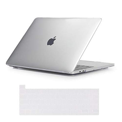 Se7enline Compatible with MacBook Pro 13 Case Crystal Hard Laptop Cover 2024/2023/2022/2021/2020 for Mac Pro 13-inch Model M1/M2 A2338/A2251/A2289 with Touch Bar&Keyboard Skin, Transparent/Clear | Hard Shell Laptop Case Washable Keyboard Cover Skin Anti-S