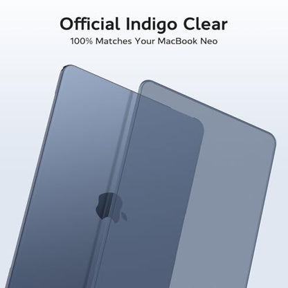 B BELK for MacBook Neo Case 13 inch 2026 | (A18 Pro, Model A3404) | 1:1 Precision Fit | Official Indigo Clear | Matte Hard Shell Case | Scratch & Fingerprint Resistant for New MacBook Neo 13 inch Case - color: Indigo Clear