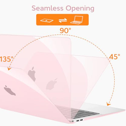 B BELK for MacBook Air 13 inch Case M1 2021 2020 2019 2018, Crystal Pink | Model A2337 A2179 A1932, Plastic Laptop Hard Shell for MacBook Air 13.3 inch Case with Keyboard Cover & Screen Protector - color: Crystal Pink