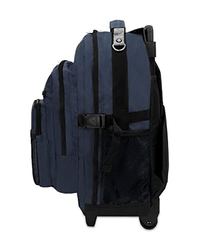 Everest Deluxe Wheeled Backpack, Navy, One Size - color: Navy