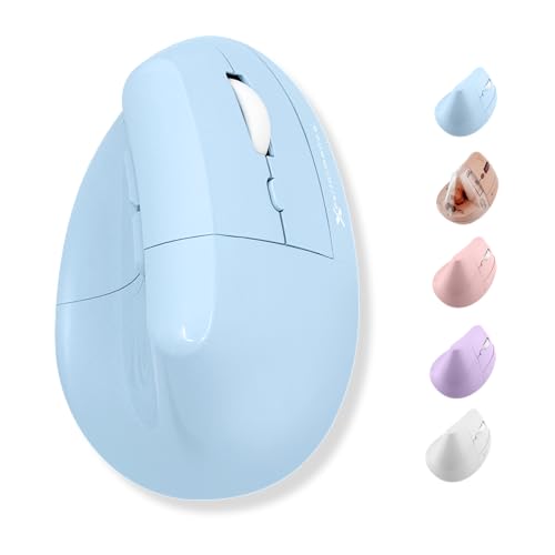 X9 Performance Wireless Vertical Ergonomic Mouse - (BT + 2.4Ghz) - Click in Comfort - Up to 4000 DPI, 6 Button, Rechargeable - Bluetooth Ergonomic Vertical Mouse Wireless - for Mac and PC - Blue - color: Blue
