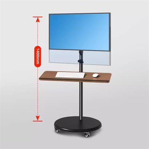 Monitor Stand Floor Standing Single Monitor Mount, Movable Monitor Stand with Keyboard Tray and Wheels, 14"-43" Adjustable Gas Spring Monitor Arm holds up to 33.0lbs monitor stand desk arm(17"-43") - size: 17"-43"