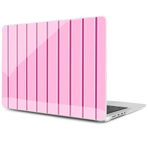 MEEgoodo Case for MacBook Pro 16 inch 2026 2024 2023 2021,Laptop Shell Compatible with M5 M4 M3 M2 M1 Pro/Max Chip,Fit Model A3429/A3428/A3403/A3186/A2991/A2780/A2485,Magenta&White Stripes - color: Magenta&White Stripes
