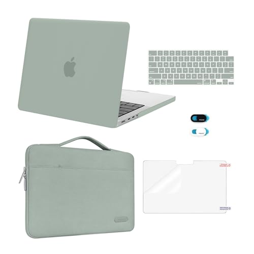MOSISO Compatible with MacBook Pro 14 inch Case M5 2026 M4 M3 M2 M1 2025-2021 A3427 A3426 A3434 A3112 A3185 A3401 A2918 A2992 A2779 A2442, Case&Bag&Keyboard Skin&Webcam Cover&ScreenFilm, Antique Green - color: Antique Green