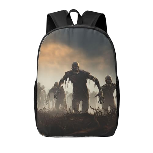 Backpack Many Zombie Travel Casual Laptop Backpack 17 inch Waterproof Hiking Daypack for Men Women, Black, One Size