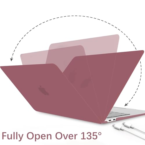 B BELK Compatible with MacBook Air 13 inch Case 2022 2021 2020 2019 2018 A2337 M1 A2179 A1932, Matte Plastic Hard Shell+ Keyboard Cover+Screen Protector for MacBook Air 13.3 inch Case, Tea Petal Pink - color: Tea Petal Pink