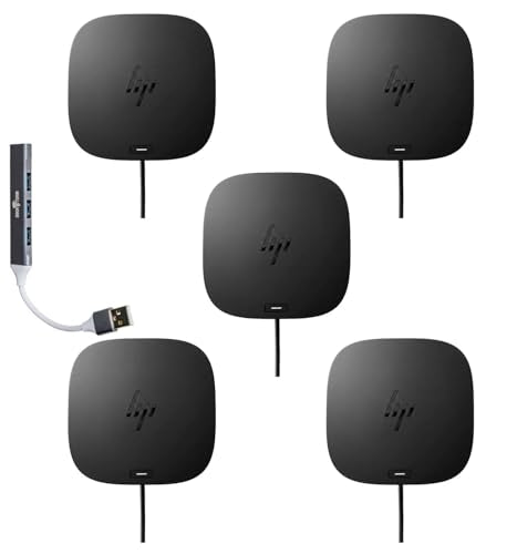 HP USB-C 100W Docking Station with 100W Power Delivery | Bundle with Dockztorm Hub (USB-C, HDMI, Dual DisplayPort, Ethernet, Nano Lock Slot, USB-A Ports)-5Pack - size: 5 Pack