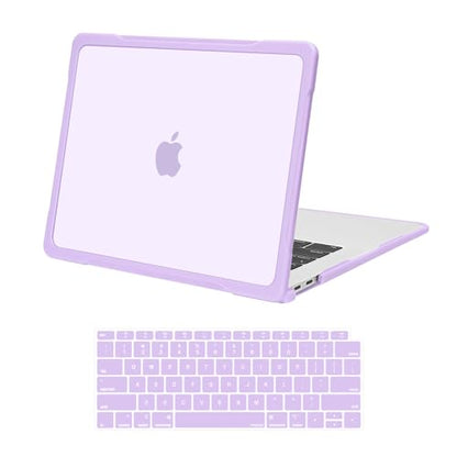 MOSISO Compatible with MacBook Air 13 inch Case M1 2018-2021, Purple | Reduces-Fingerprints with Soft TPU Bumper Shell&Keyboard Cover for MacBook Air 13.3 M1, 2021 2020 2019 2018 A2337 A2179 A1932 - color: Purple