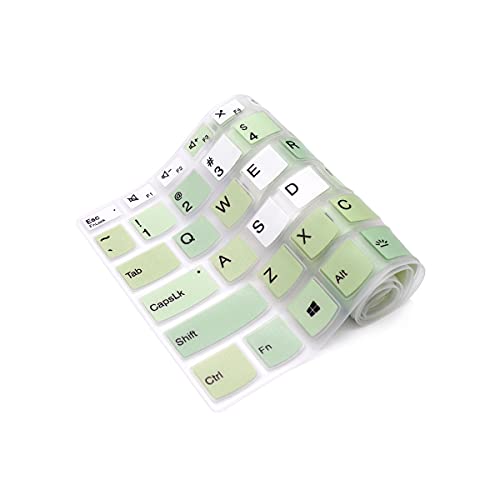 Silicone Keyboard Cover for Lenovo 2020 2021 ideaPad 5 15,ideaPad Flex 5 15IIL05,ideaPad Slim 7 15,Yoga Slim 7 15,Yoga 7i 15.6, ThinkBook 15p,ThinkBook 15 Gen 2 Series Laptop (Mixed Color Green) - color: Mixed Color Green
