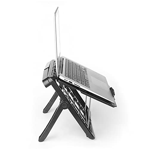 Laptop Stand Aluminum Cooling Bracket with Built-in Foldable Phone Holders Multi-Angle Adjustable Notebook