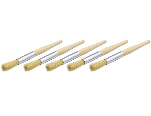LBY 5pcs Natural Pig Bristle Espresso Maker Cleaning Brush, 195mm(7.68'') Household Cleaning Brush, Paint Brush Parts Cleaning Brush, Natural Pig Bristle, Wooden Handle - size: 195mm (7.68")Coffee machine cleaning brush