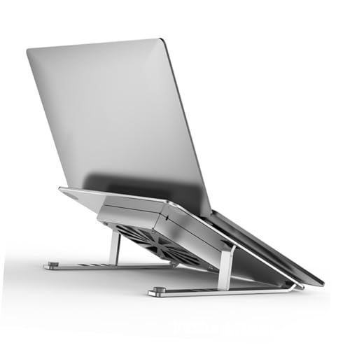 BESPORTBLE Aluminum Alloy Laptop Cooler Stand with RGB LED Fan Adjustable Height USB Cooling Pad for Gaming Laptops and Notebooks Silver