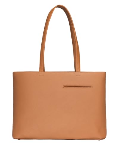 Cowhide Leather Tote Bag, Handbag Bag for Men | Scratch-Resistant Cowhide, Reinforced Handles, Multiple Pockets, For Business Office Travel Daily Use - color: Brown